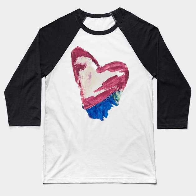 abstract heart Baseball T-Shirt by Paint & Thread